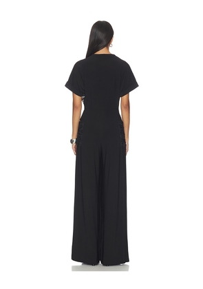Norma Kamali Geralyn Short Sleeve Jumpsuit in Black. Size L. Also in XS, S, M.