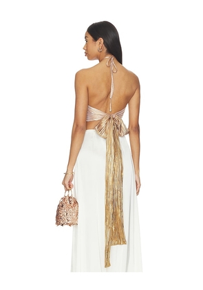 Mayle Vasquez El Sol Top in Metallic Gold. Size XS. Also in S, M.