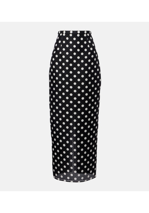 Khaite Winton polka-dot high-rise silk maxi skirt