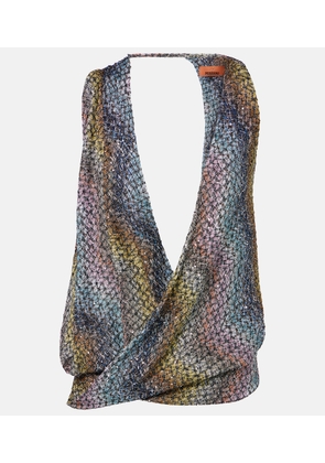Missoni Sequined knitted lame top