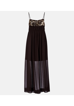 Xu Zhi Sequined chiffon maxi dress