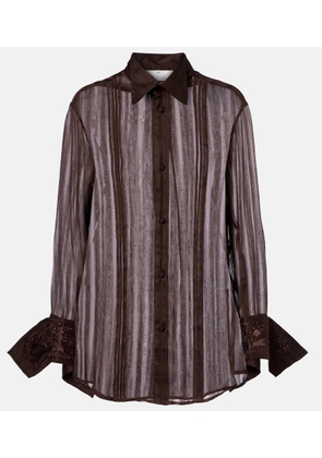 Xu Zhi Embroidered linen and silk shirt