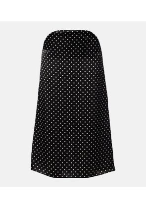 Jean Paul Gaultier Cutout polka-dot silk midi skirt