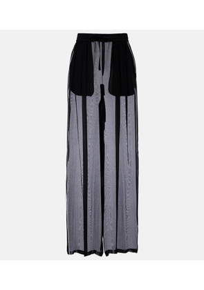 Dolce&Gabbana Sheer silk wide-leg pants