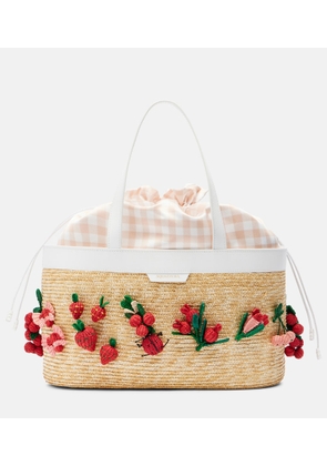 Aquazzura Botanica Medium raffia tote bag