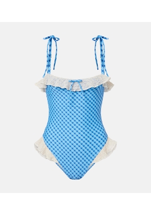 Montce Jacelyn plaid ruffled swimsuit