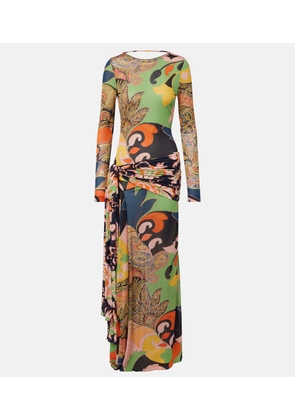 Etro Paisley draped gown