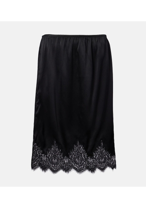 Nili Lotan Thea lace-trimmed silk midi skirt
