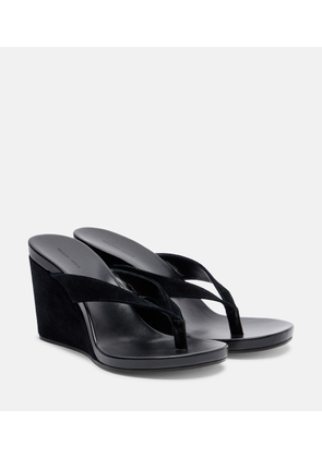 Phoebe Philo Suede wedge thong sandals
