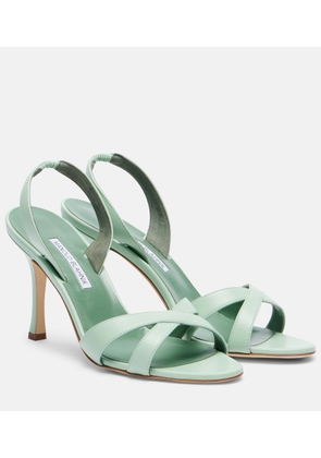 Manolo Blahnik Callasli leather slingback sandals