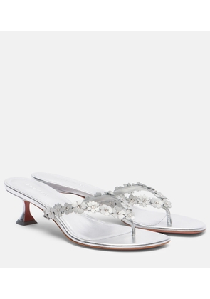 Amina Muaddi Janis embellished leather thong sandals