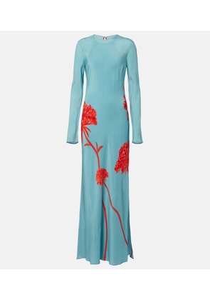 SIR Amelie floral silk crepe de chine maxi dress