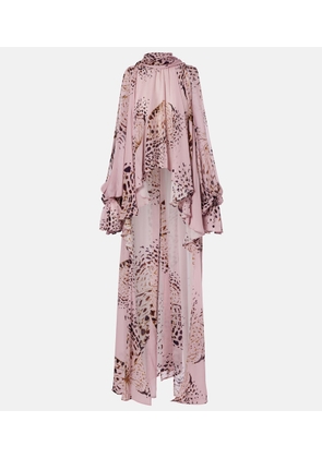 Blumarine Printed asymmetric georgette blouse