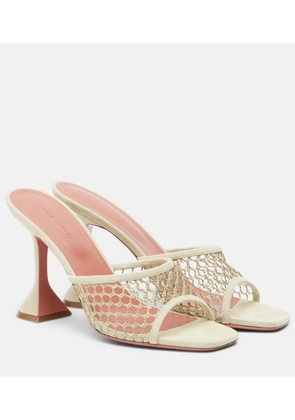 Amina Muaddi Lupita leather-trimmed sandals