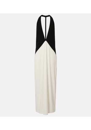 Adriana Degreas Halterneck jersey maxi dress
