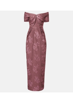 Rebecca Vallance Levinia off-shoulder brocade gown
