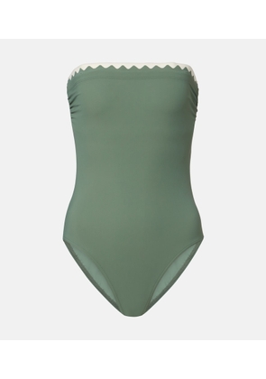 Karla Colletto Lia scalloped bandeau swimsuit