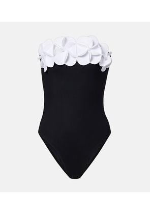 Karla Colletto Tess floral-applique bandeau swimsuit