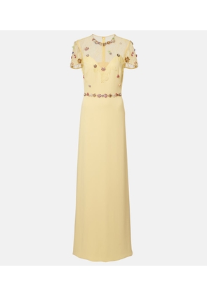Costarellos Embellished sequined crepe gown
