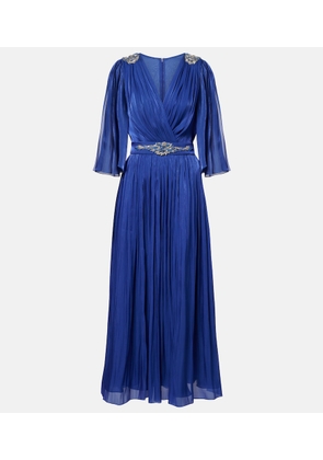 Costarellos Embellished Lurex georgette gown