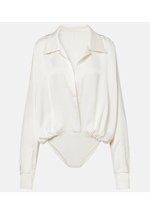 Norma Kamali Oversized satin bodysuit