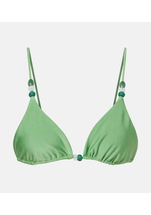 Jade Swim Via beaded triangle bikini top