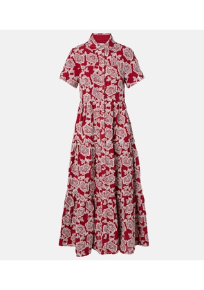Erdem Embroidered cotton-blend shirt dress