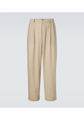 Giorgio Armani Archivio pleated cotton-blend straight pants