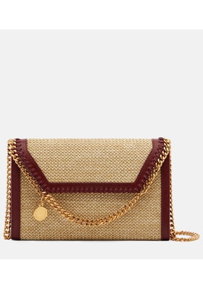 Stella McCartney Falabella raffia-effect wallet on chain