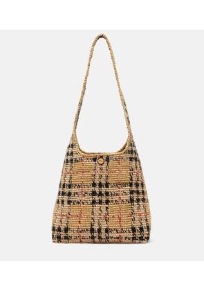 Burberry Burberry Check Medium raffia tote bag