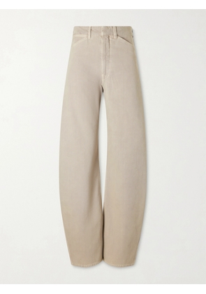 LEMAIRE - High-rise Cotton-twill Wide-leg Pants - Neutrals - FR 34,FR 36,FR 38,FR 40,FR 42