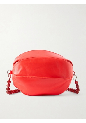LEMAIRE - Balloon Slits Faux-pearl Leather Shoulder Bag - Red - One size