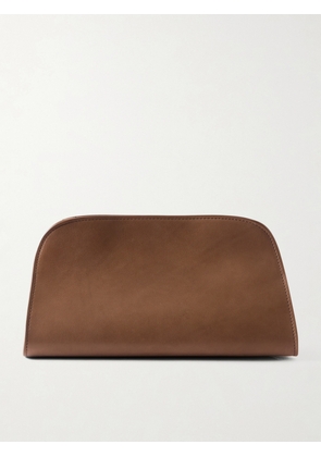 The Row - Peggy Leather Clutch - Brown - One size