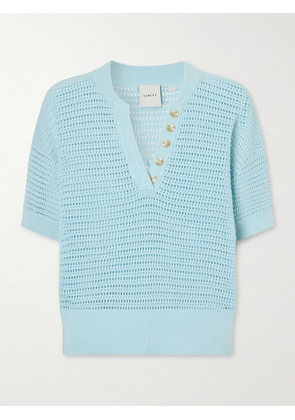 Varley - Callie Open-knit Cotton Sweater - Blue - xx small,x small,small,medium,large,x large