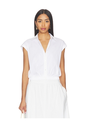 Theory Cropped Elastic Shirt in White. Size S. Also in XS, M, L, XL.