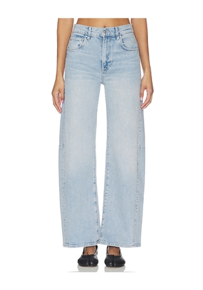 PAIGE Arellia Skimmer Barrel Jeans in Blue. Size 23. Also in 24, 25, 26, 27, 28, 29, 30, 31, 32, 33.