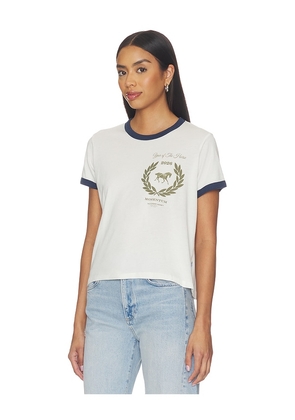 The Laundry Room Year Of The Horse Perfect Ringer Tee in Ivory,Navy. Size XS. Also in S, M, L, XL.