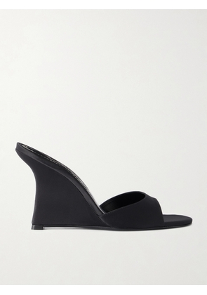 STAUD - Brigitte Satin Wedge Mules - Black - IT36,IT37,IT38,IT38.5,IT39,IT40,IT41,IT42