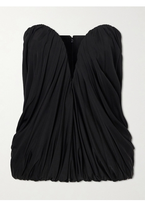 The New Arrivals Ilkyaz Ozel - Olivienne Draped Satin Bustier Top - Black - FR 34,FR 36,FR 38,FR 40,FR 42,FR 44