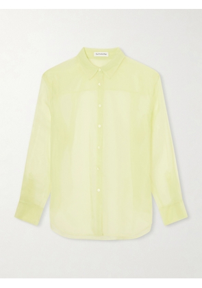 The Frankie Shop - Peri Sheer Silk-blend Shirt - Yellow - XXS,XS,S,M,L,XL