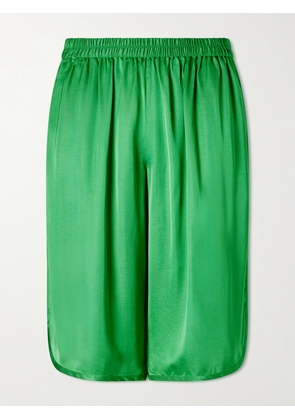 The Frankie Shop - Nelis Lenzing™ Ecovero™-blend Satin Knee-lenght Shorts - Green - XXS,XS,S,M,L,XL