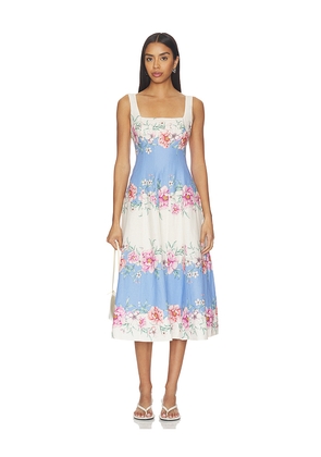 Yumi Kim Sienna Dress in White,Blue. Size XS. Also in S, M, L.