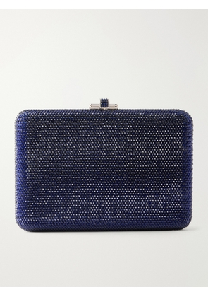 Judith Leiber Couture - Slim Slide Crystal-embellished Silver-tone Clutch - Blue - One size