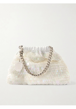 Stella McCartney - Falabella Mini Sequined Satin Shoulder Bag - White - One size