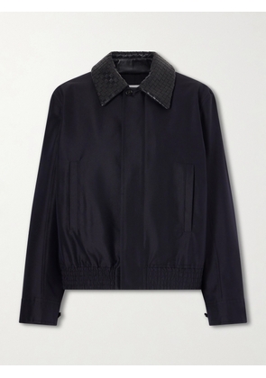 Bottega Veneta - Intrecciato Leather-trimmed Canvas Jacket - Black - IT36,IT38,IT40,IT42