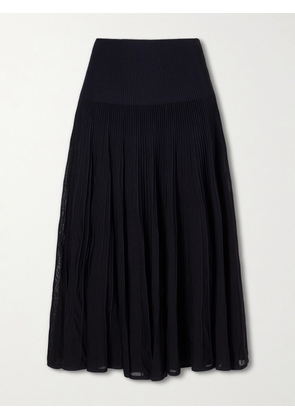Ralph Lauren Collection - Celia Ribbed-knit Midi Skirt - Black - x small,small,medium,large,x large,xx large