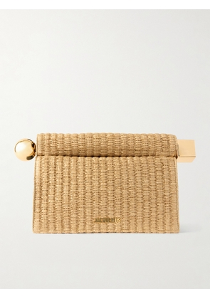 Jacquemus - La Plage Leather-trimmed Raffia-effect Clutch - Neutrals - One size