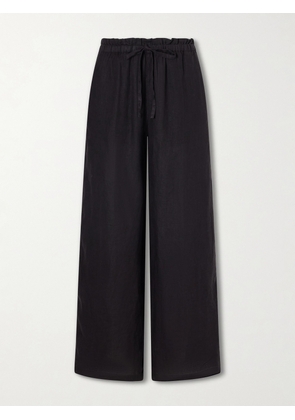 James Perse - Linen Wide-leg Pants - Black - 0,1,2,3,4