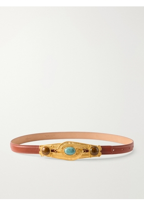 Sonia Petroff - Eterna Gold-tone, Leather And Resin Belt - Red - S,M,L