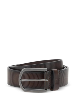 Boggi Milano carved striped-design belt - Brown
